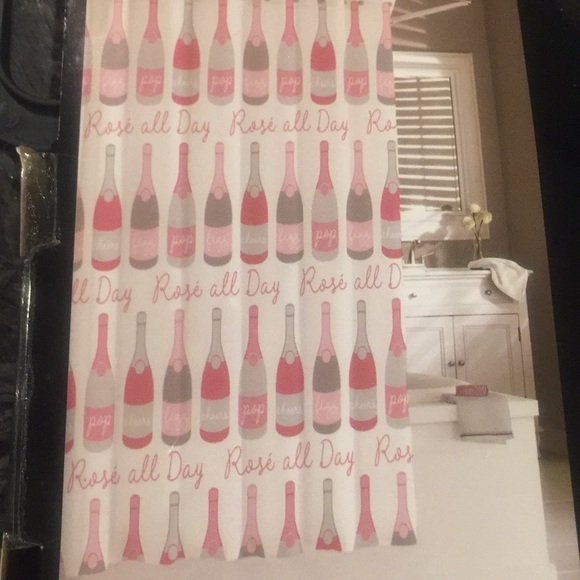 bebe Other - New Bebe Rose’ Wine Bottles all Day Shower Curtain